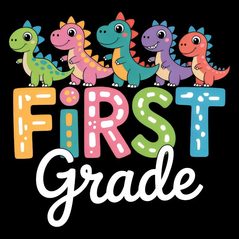 Kawaii Dinosaur First Grade Back To School
