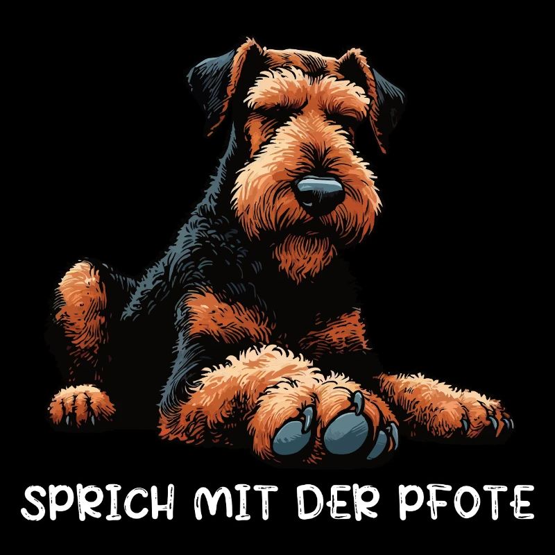 Sprich mit der Pfote Airedale Terrier Airedales 