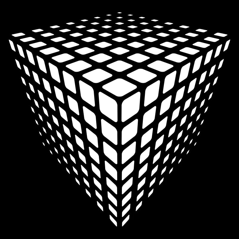 Illusion du Cube en Grille Monochrome