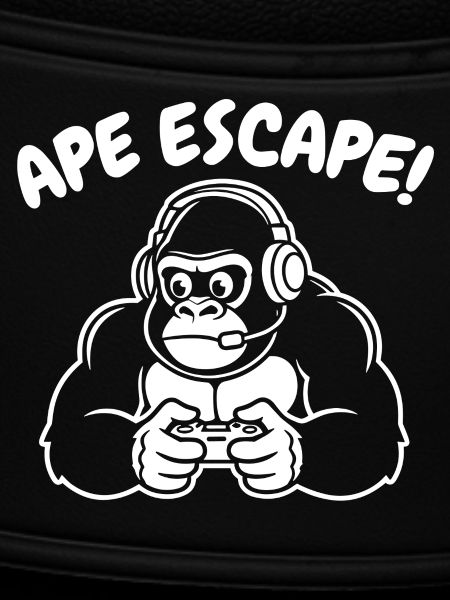 Affe-Gamer mit Headset Controller