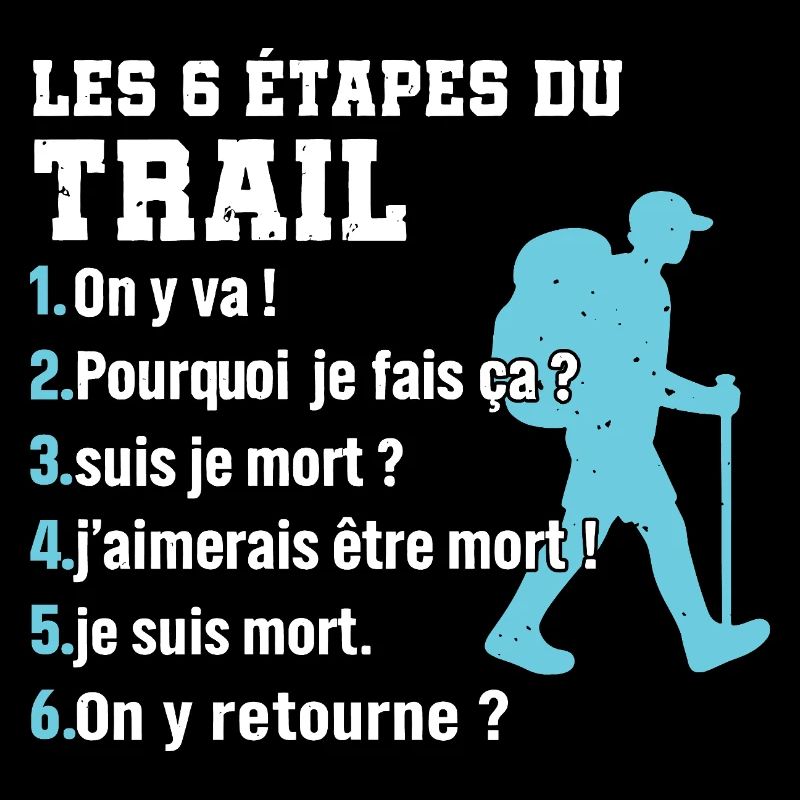 Les 6 étapes du trail humour trail running