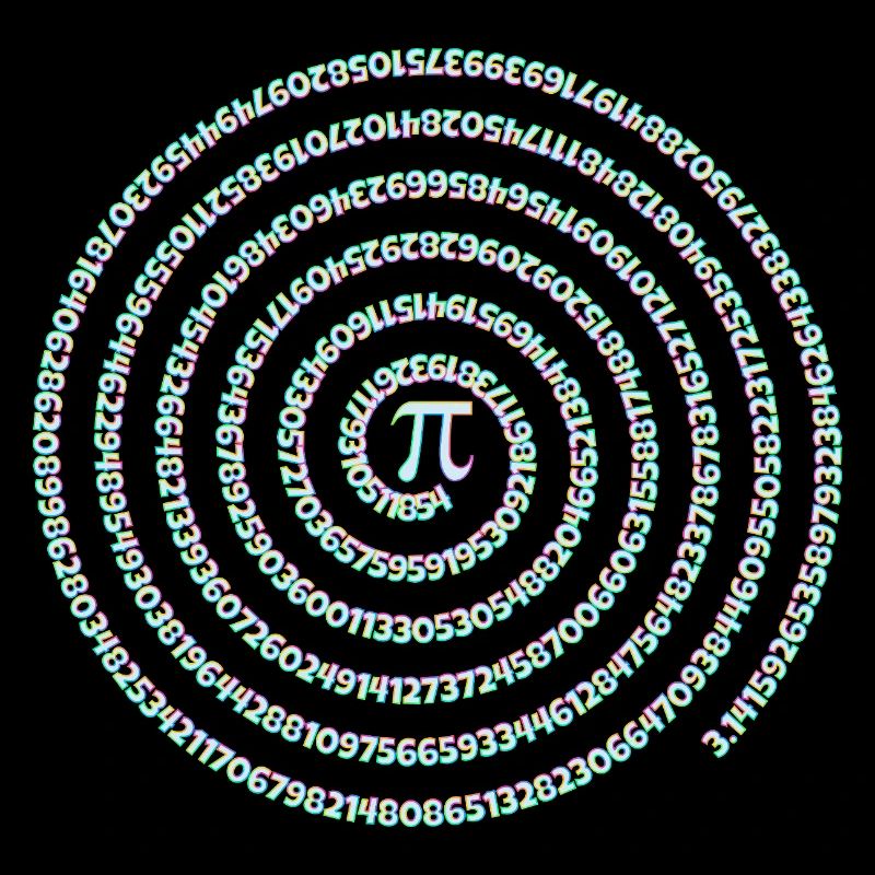 Pi Symbol Spiral Rainbow Pi Day Digits