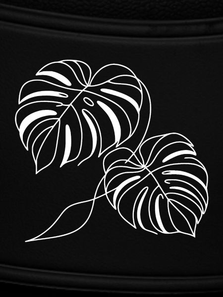 Monstera Two Leaves White