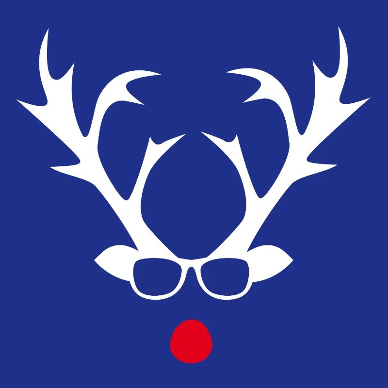 Rudolph with glasses silhouette design