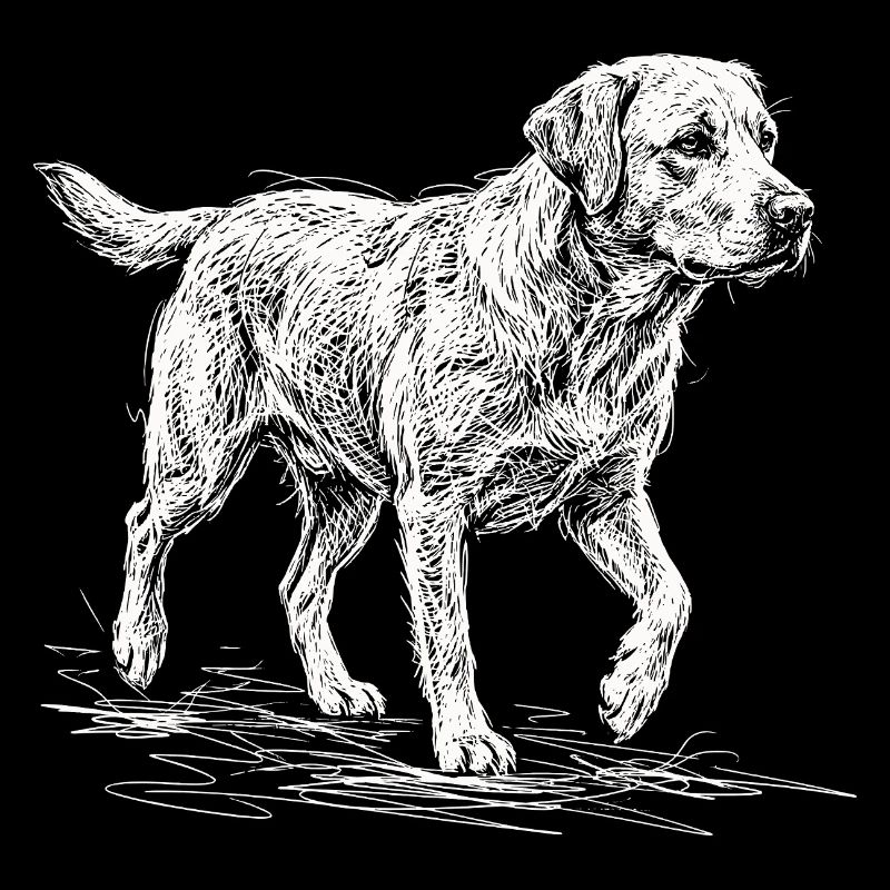 Labrador Sketch White – Design minimaliste