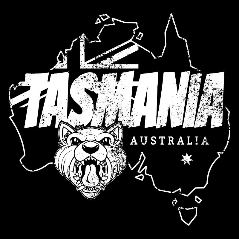 Tasmania in Australia Retro Map and Banner