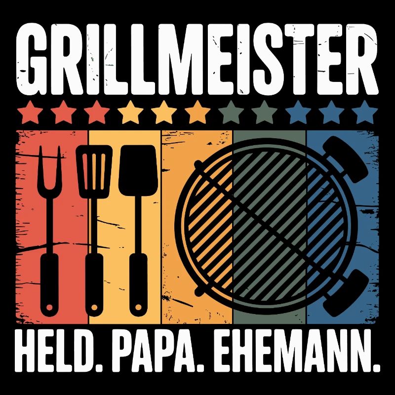 Ehemann Papa Grillmeister Held Vatertag BBQ 