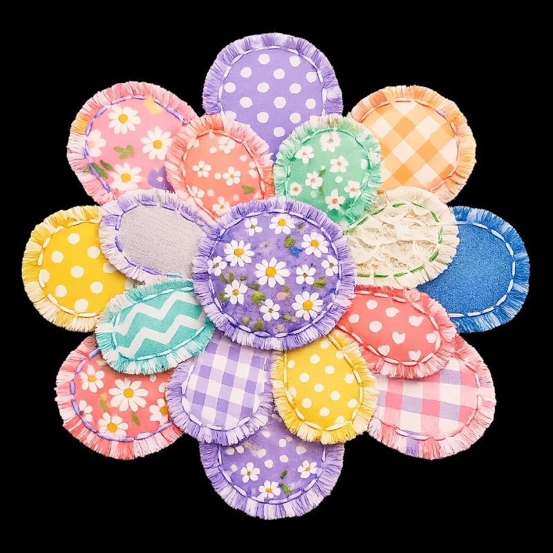 Bunte Blume Patchwork Kissen Vintage Design
