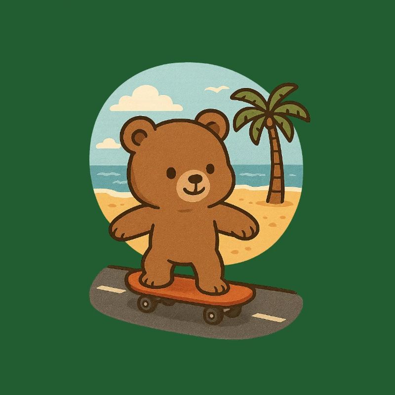 Teddybär auf einem Skateboard