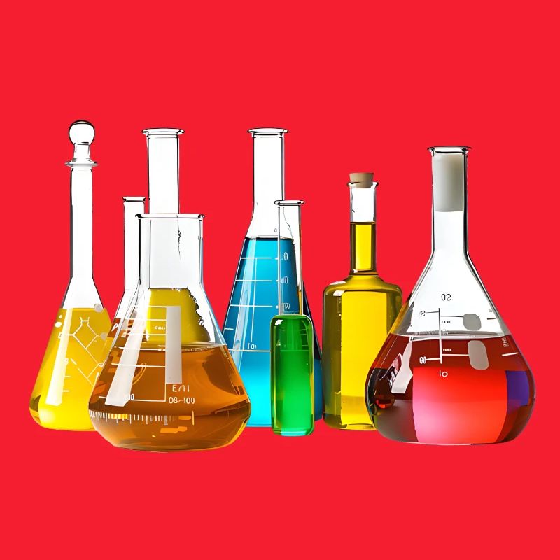 Collection de verrerie de laboratoire colorée