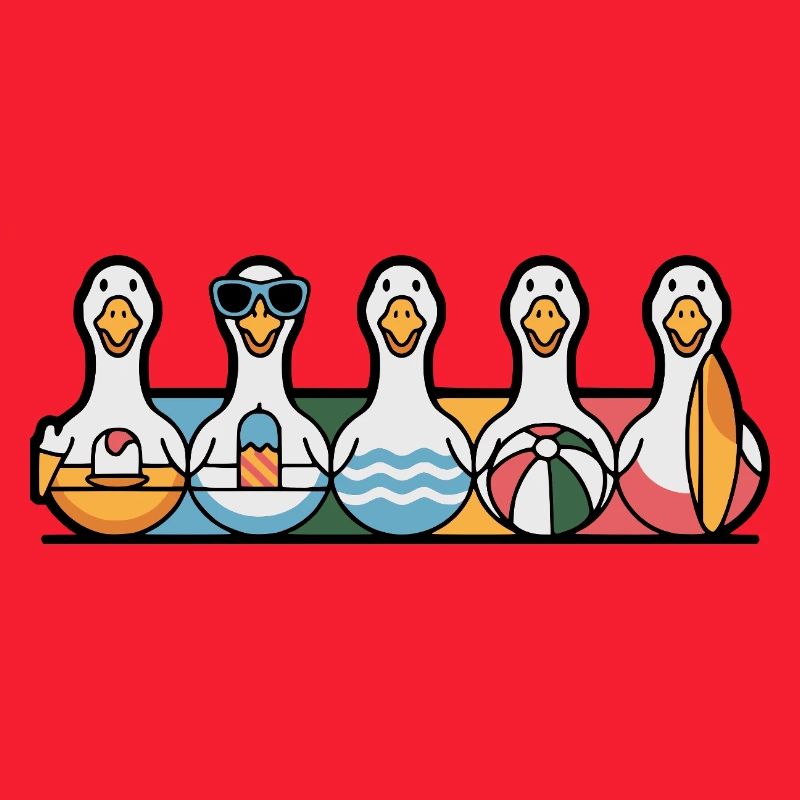 Rangée d’oies d’été