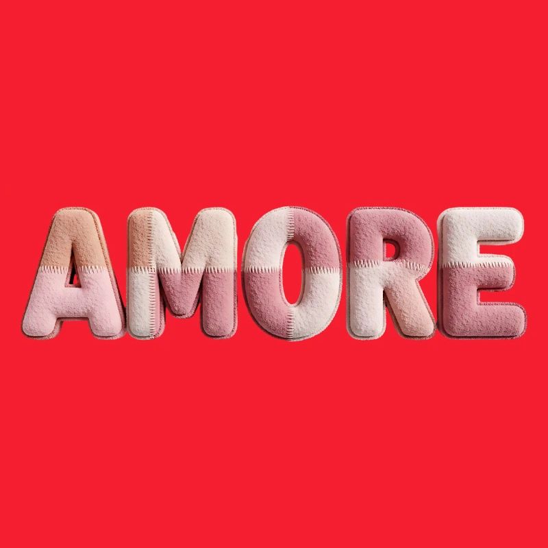 Amore Romantisches Schrift Design Patchwork