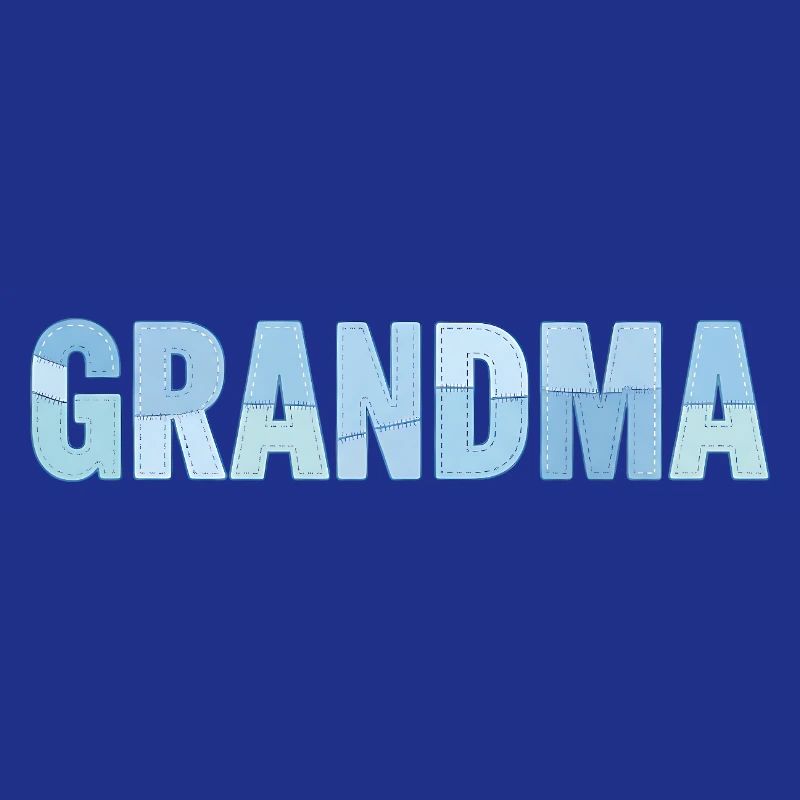 Nähte der Oma – Blau gestickt Patchwork