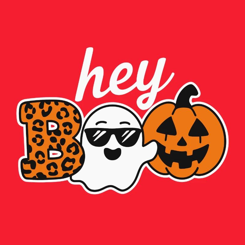 Hey Boo Halloween Leopard Ghost