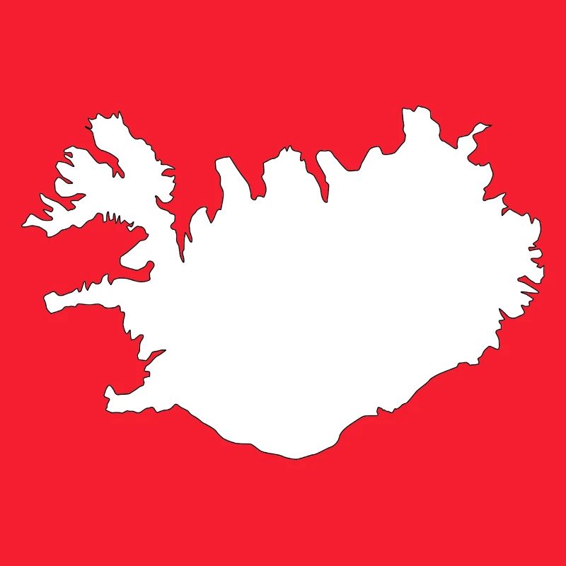 Iceland Map Silhouette Artwork