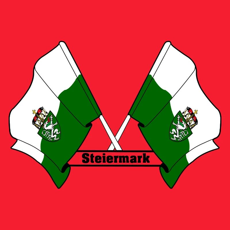 Steiermark-Flaggen mit Text
