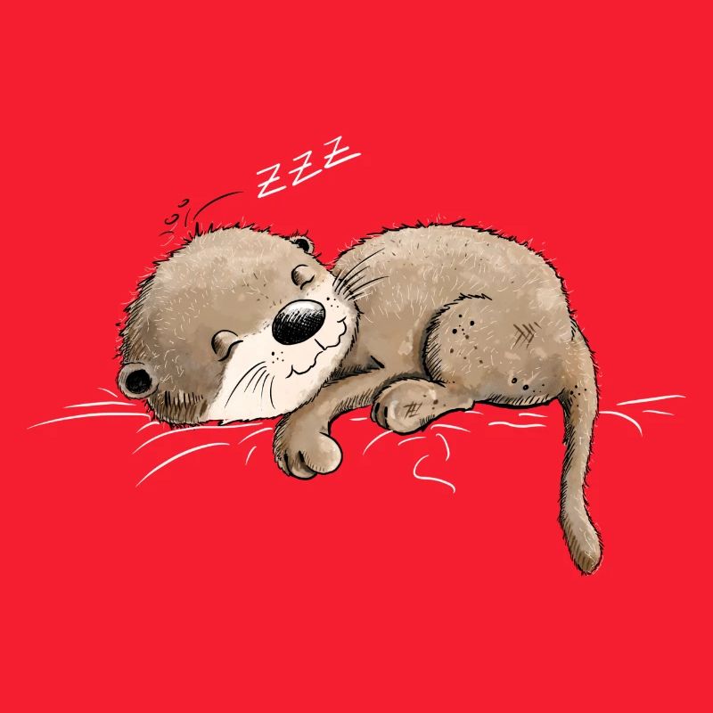Träumender Otter Macht Mal Pause
