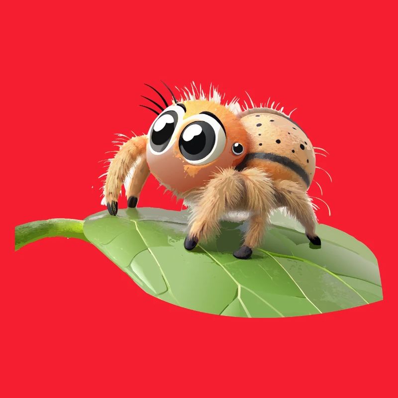Curious little philippus spider on a leaf