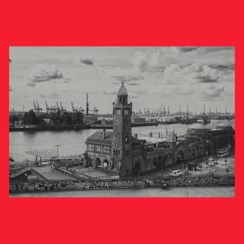 Hamburger Hafen Pegelturm retro