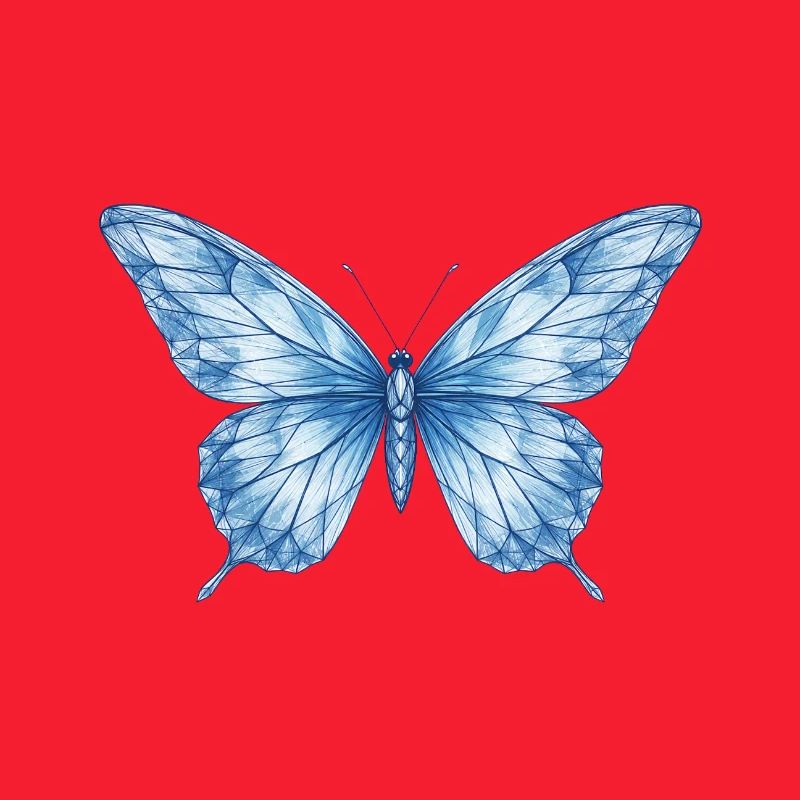 Blauer Geometrischer Schmetterling