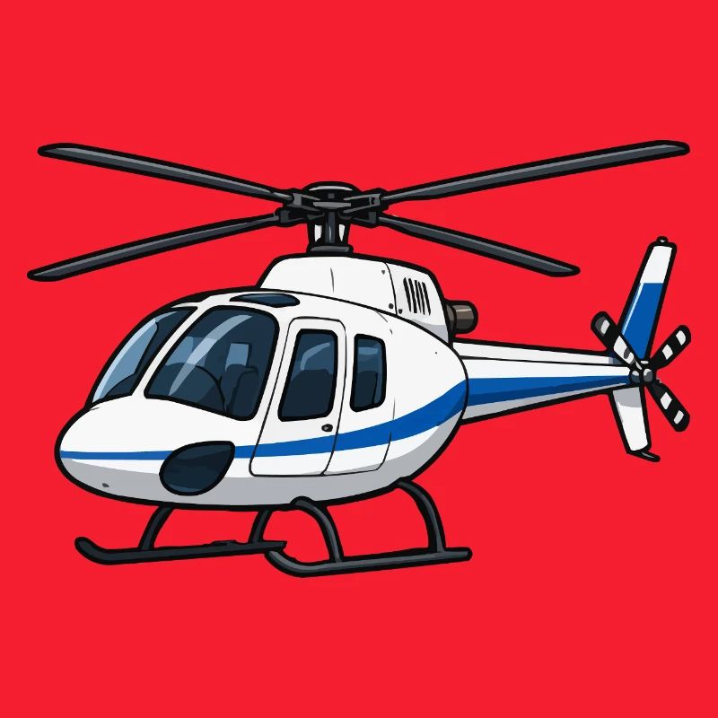 Illustration d’hélicoptère bleu-blanc