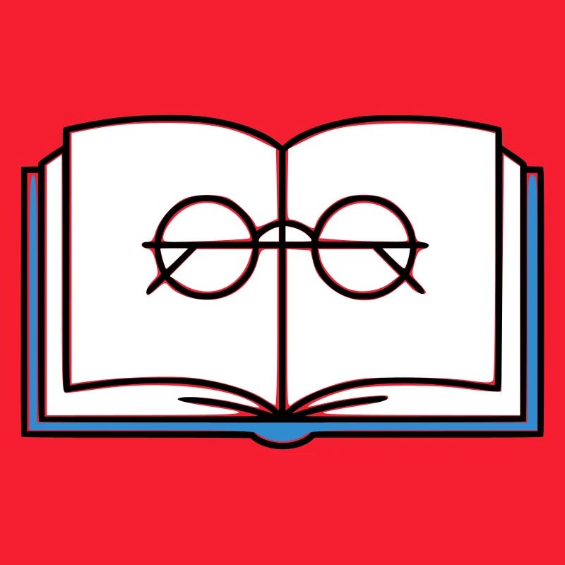Offenes Buch Brille Schule