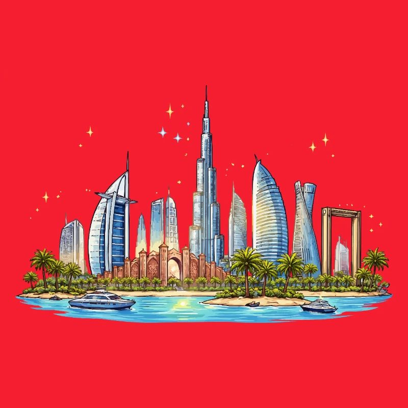 Skyline du front de mer de Dubaï