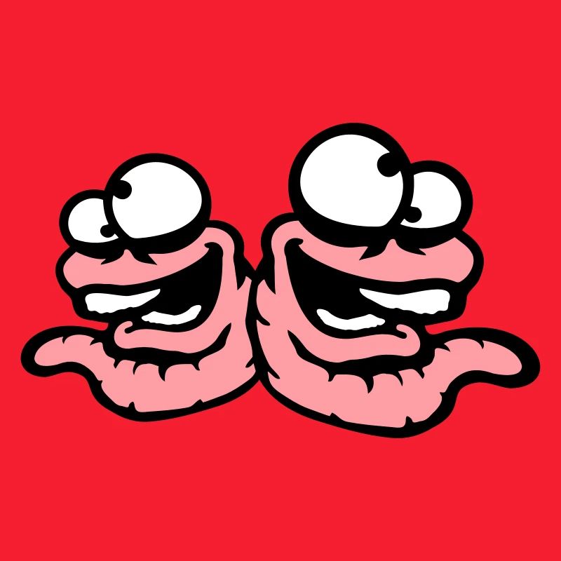 Worms Laughing Duo Crazy Squinting Silly Team