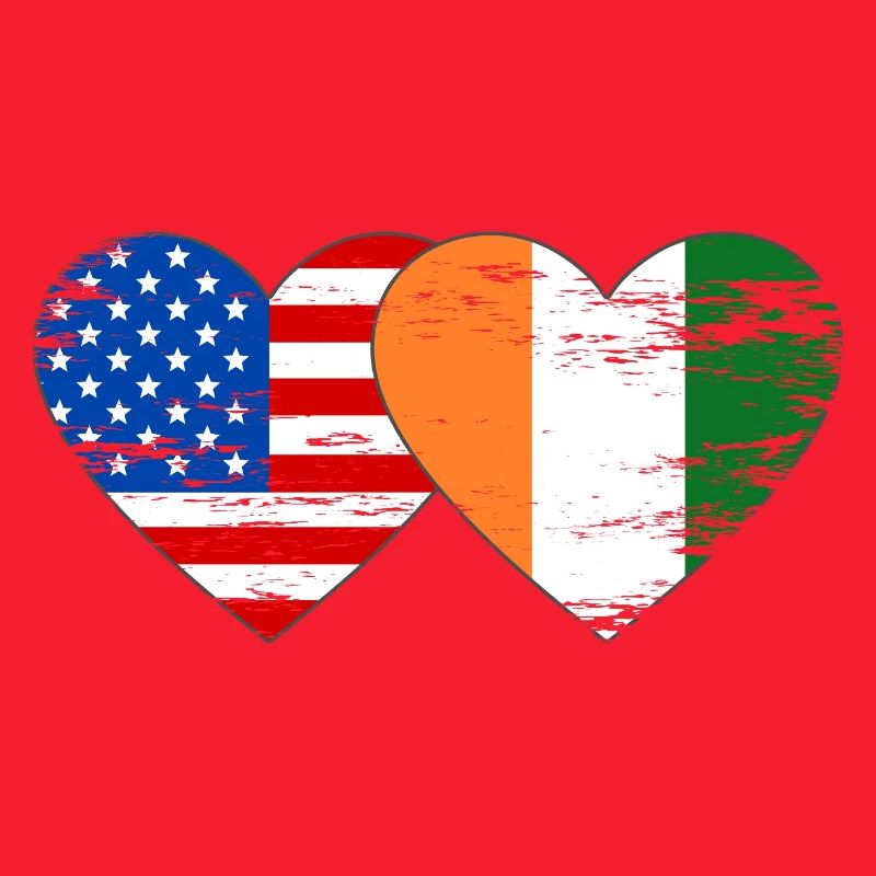 Drapeau américain de Côte d’Ivoire Cœur utilisé