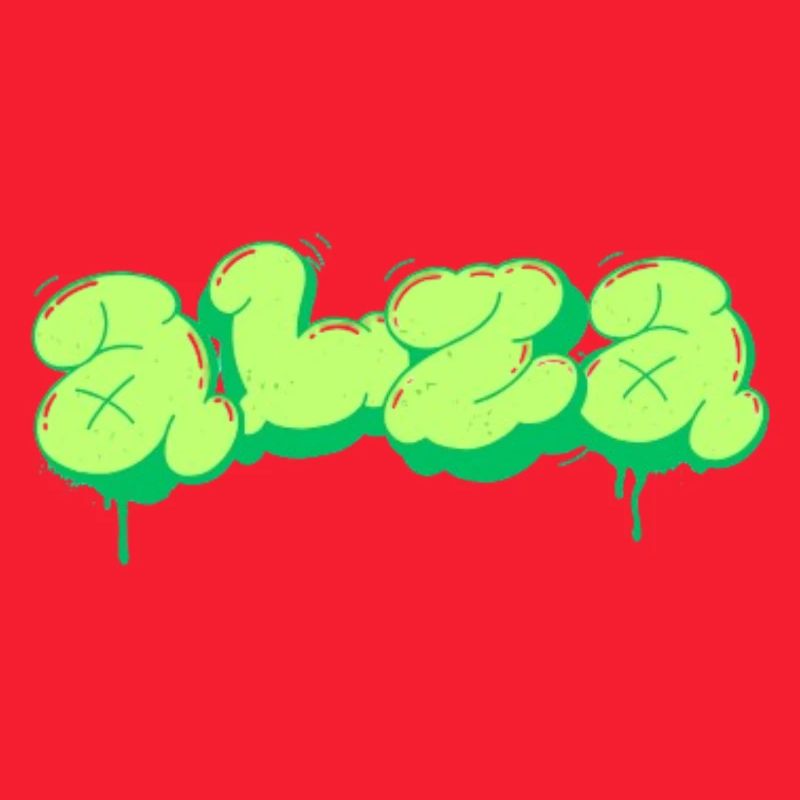 Hellgrünes Design im Graffiti-Stil