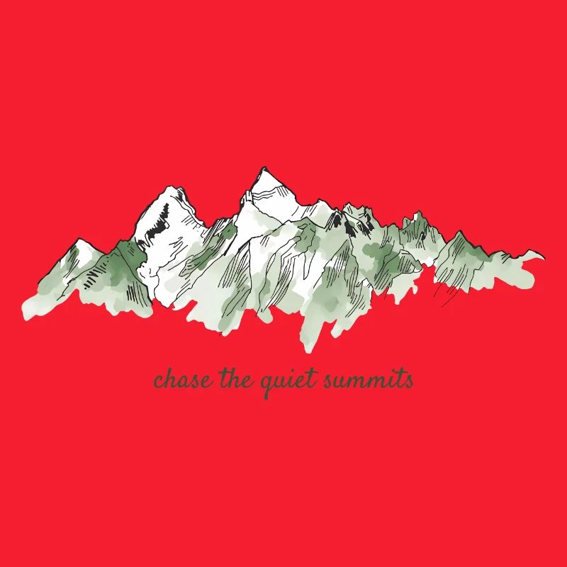 Conception à l’aquarelle de montagne – Tranquillité des sommets