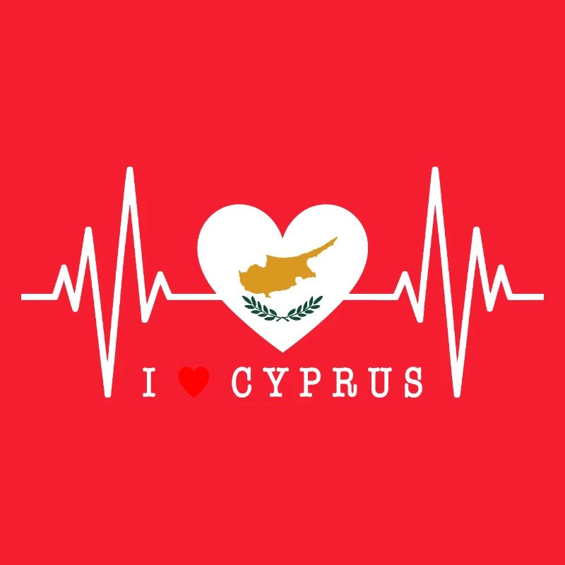 Drapeau chypriote battement de cœur République de Chypre Chypre