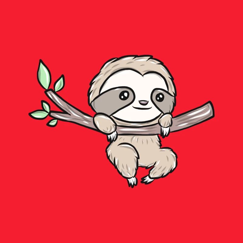 Sloth on a branch – Cute tree design