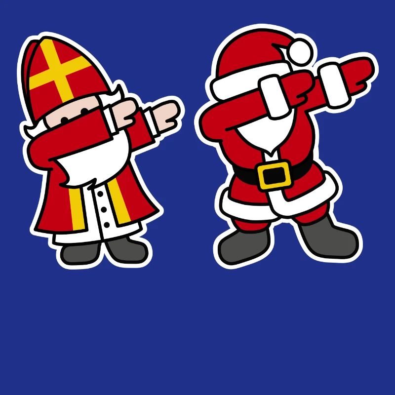 Sinterklaas en Kerstman dab dabbing