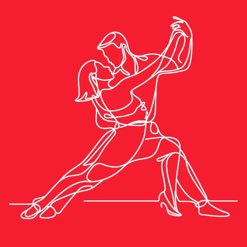 Art au trait de tango élégant – Dansez avec grâce