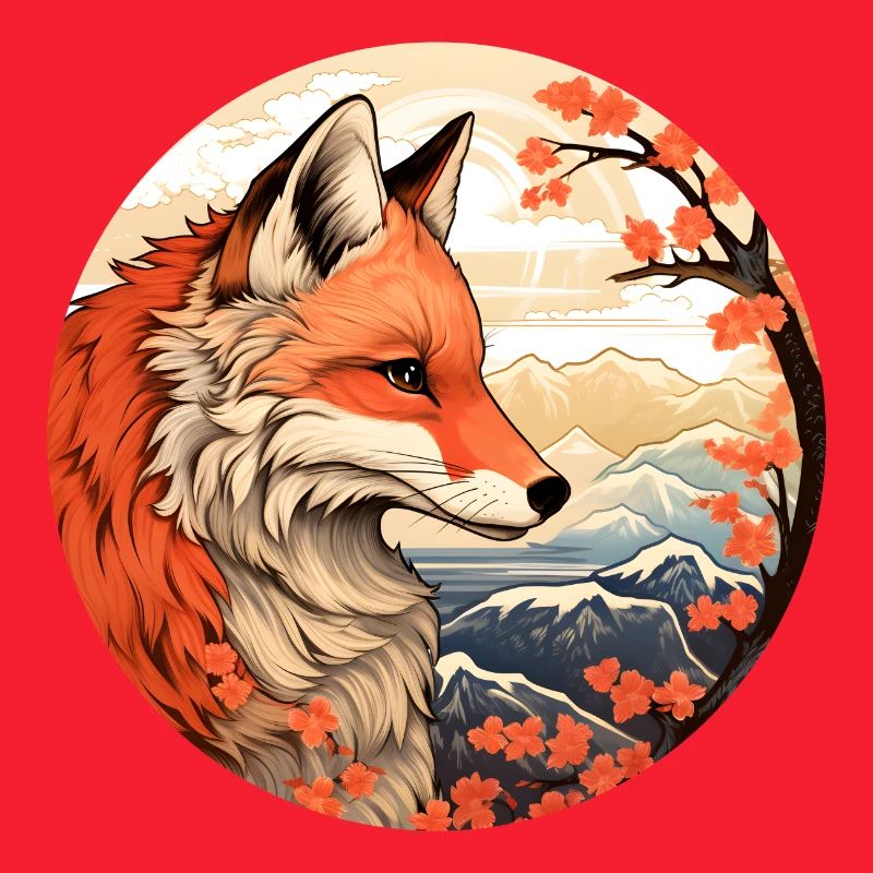 Fuchs zwischen den Blütengipfeln Herbst