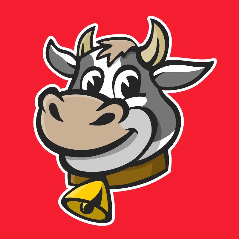 Illustration joyeuse d’une tête de vache.