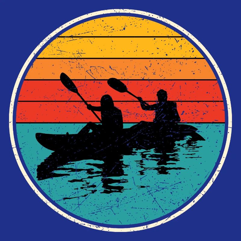 Sunset Kayak Duo Circle