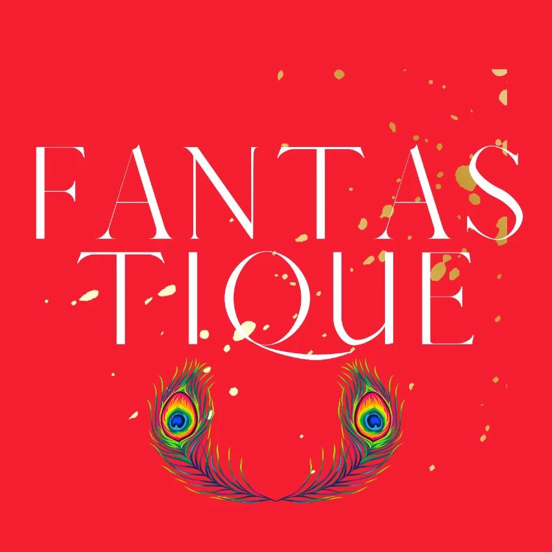 Fantastique - Vibrant Peacock Feathers Typography