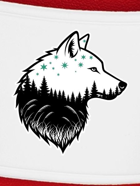 Wolf Silhouette Nachtwald Design