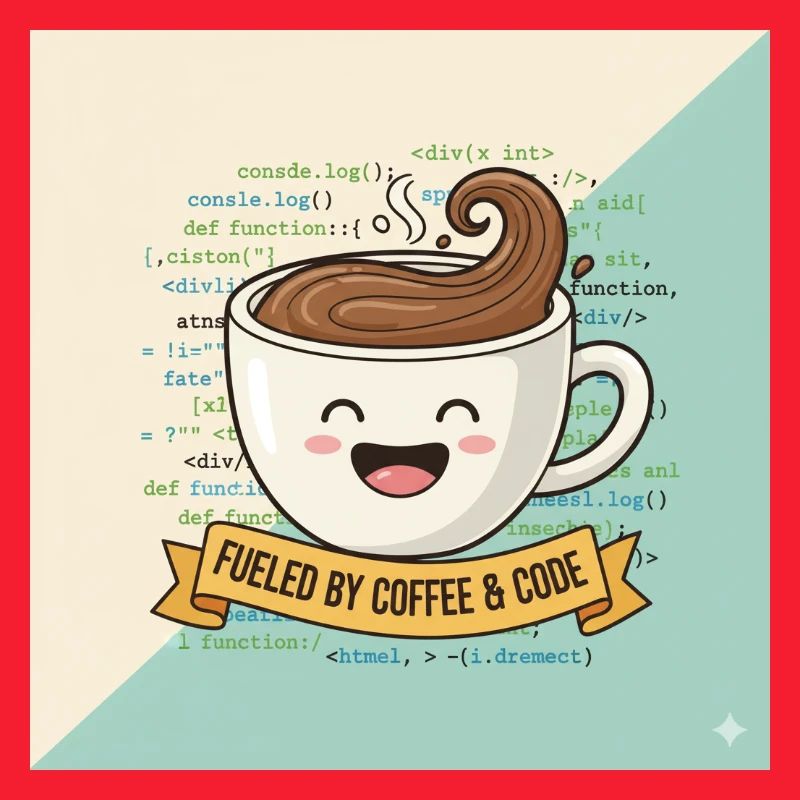 Happy Coffee Becher und Code