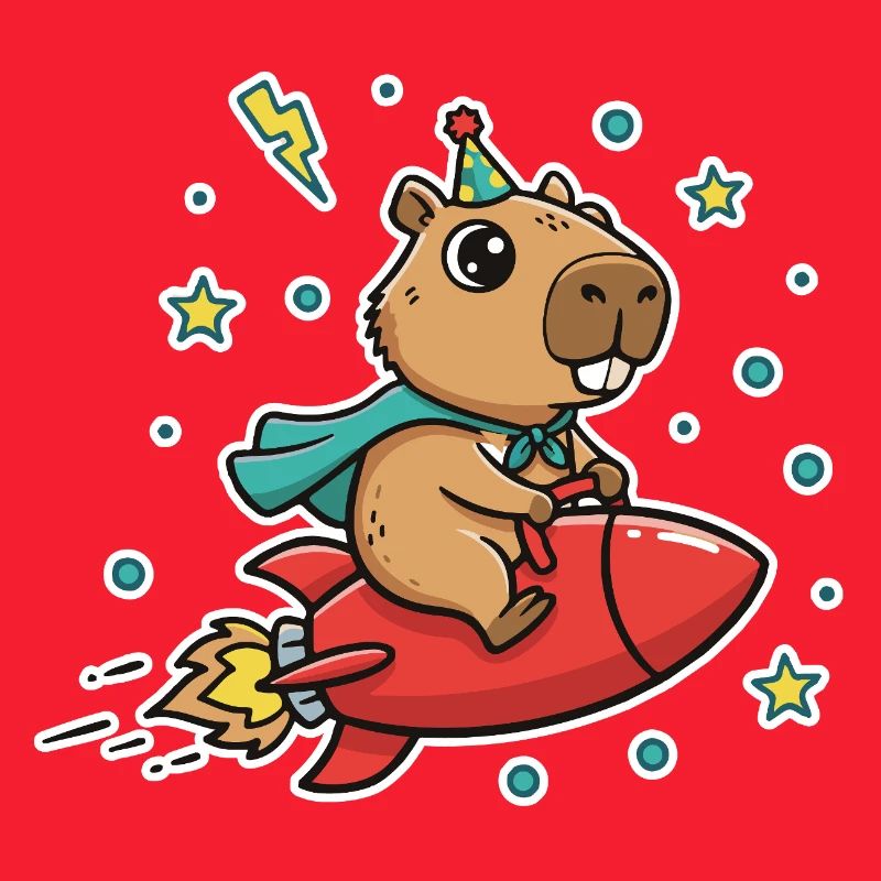 Capybara in Kinderrakete