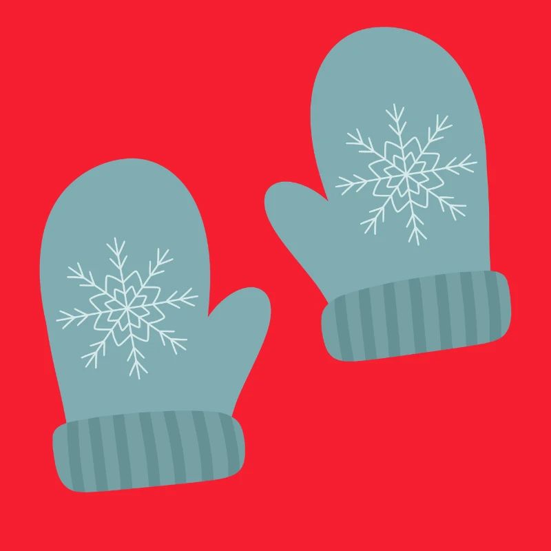 Winter Mittens Snowflake Design