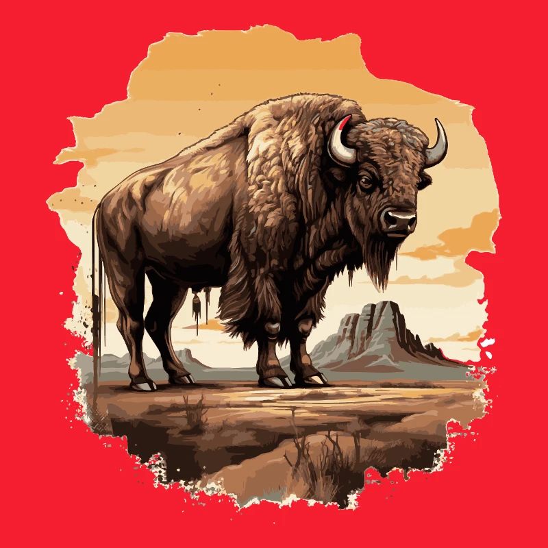 Majestischer Bison im Western-Stil