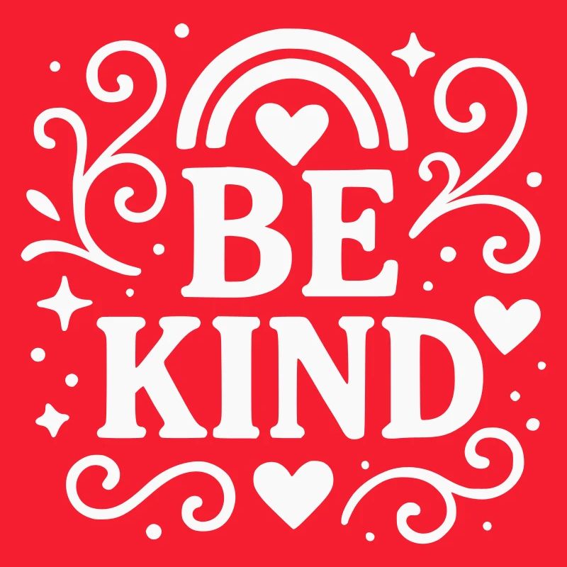 Be kind statement with hearts