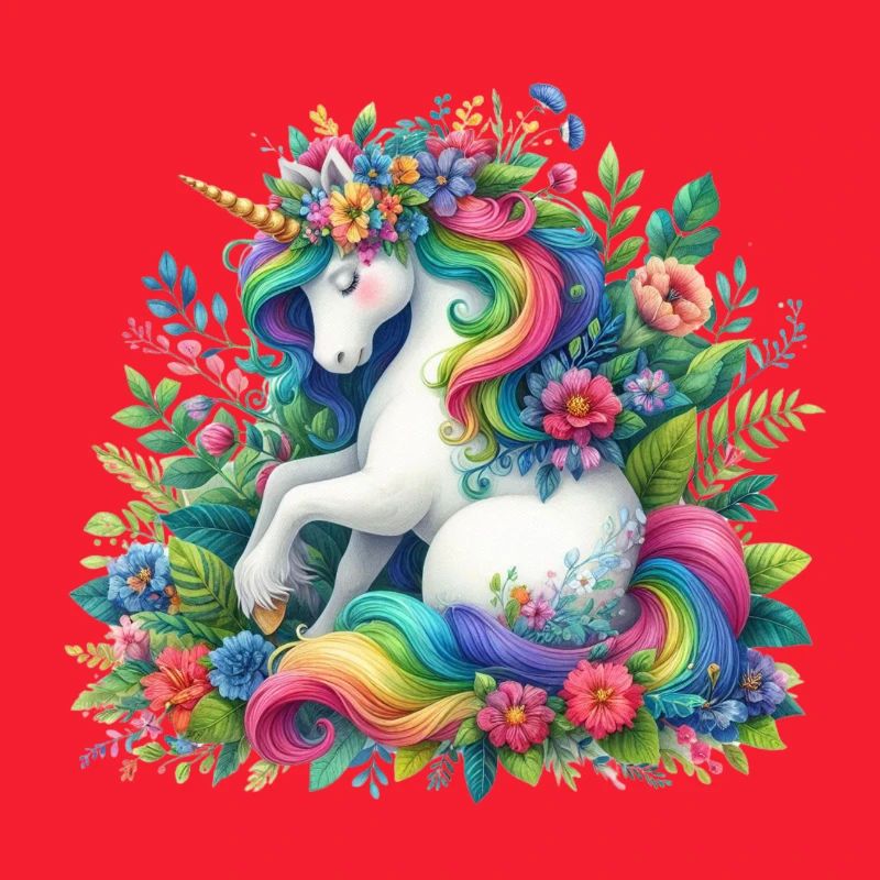 Fleur de licorne à crinière arc-en-ciel