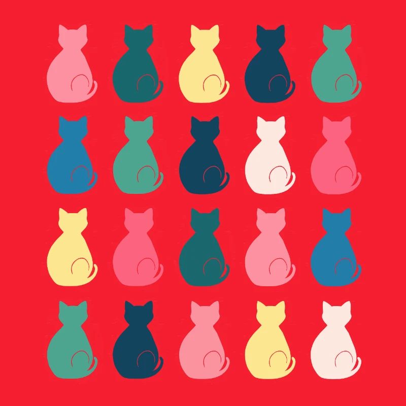 Cat Pattern in Pastel Colors – Pop Art Design