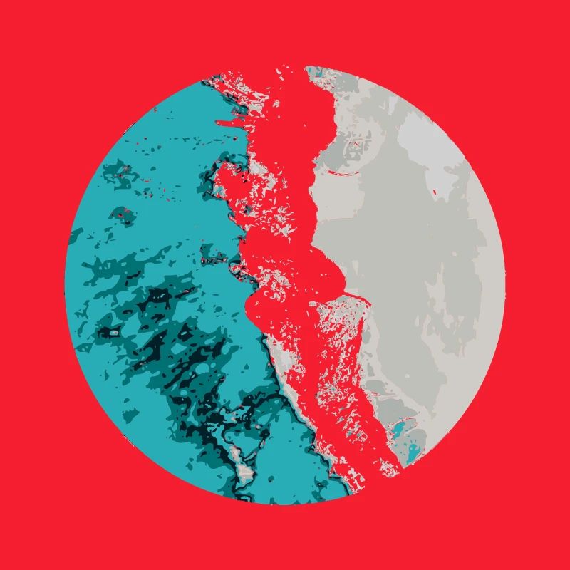 Split Earth Teal Mond