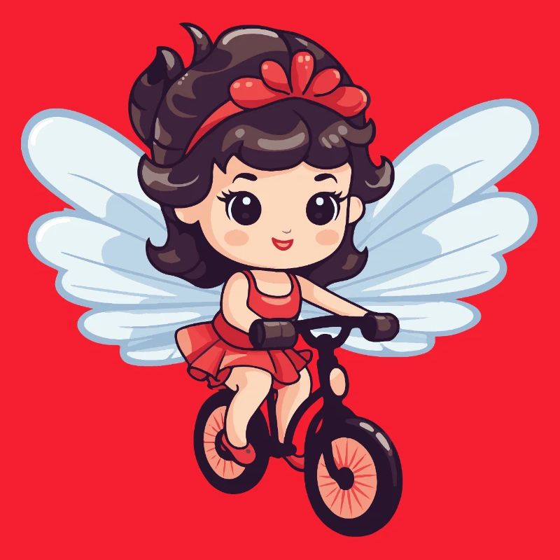 Fée mignon vélo bande dessinée