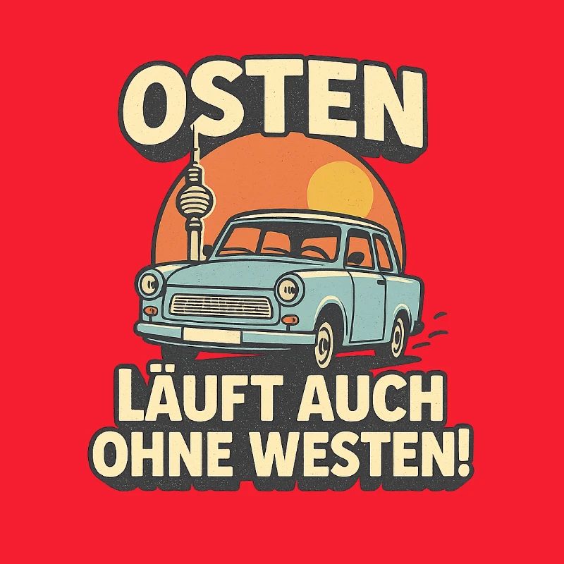 GDR Retro Comic Shirt – "East Runs Without